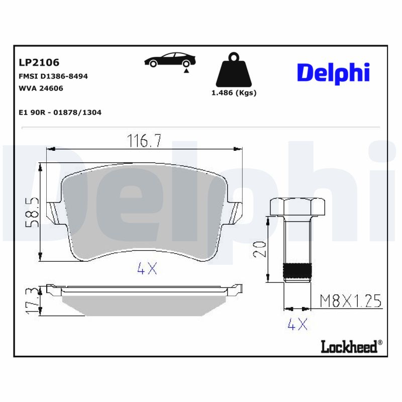 Delphi Diesel Remblokset LP2106