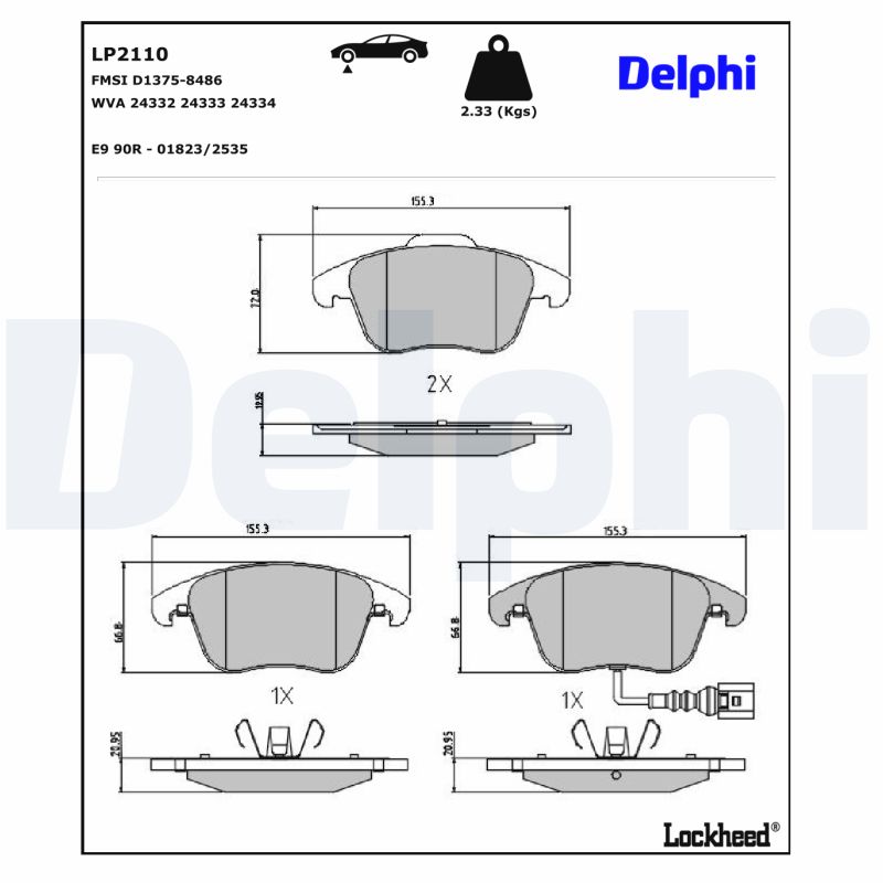 Delphi Diesel Remblokset LP2110