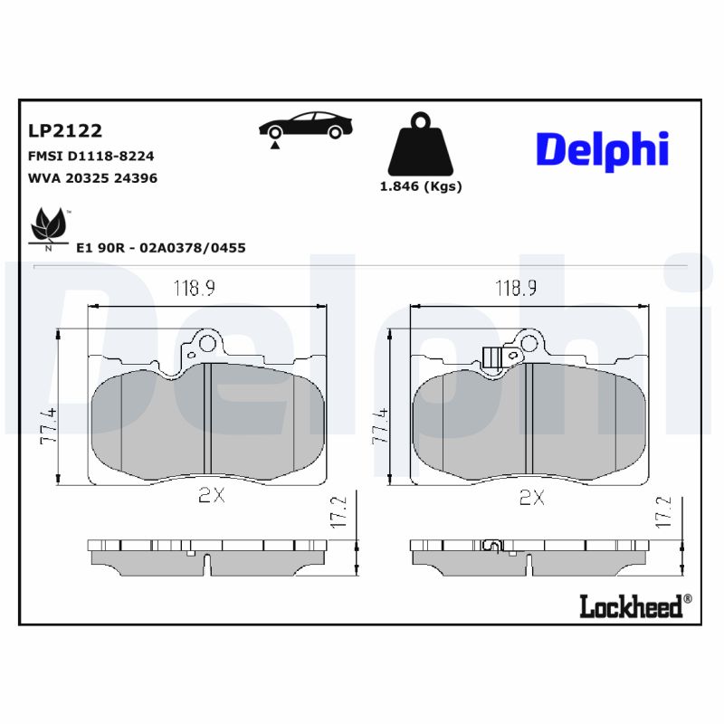 Delphi Diesel Remblokset LP2122