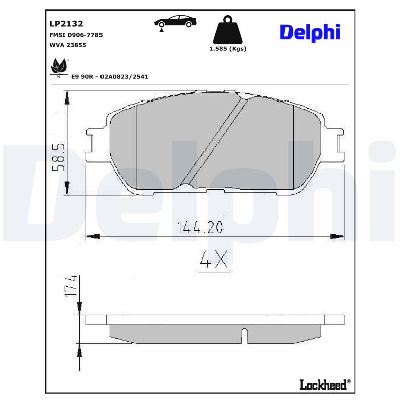 Delphi Diesel Remblokset LP2132