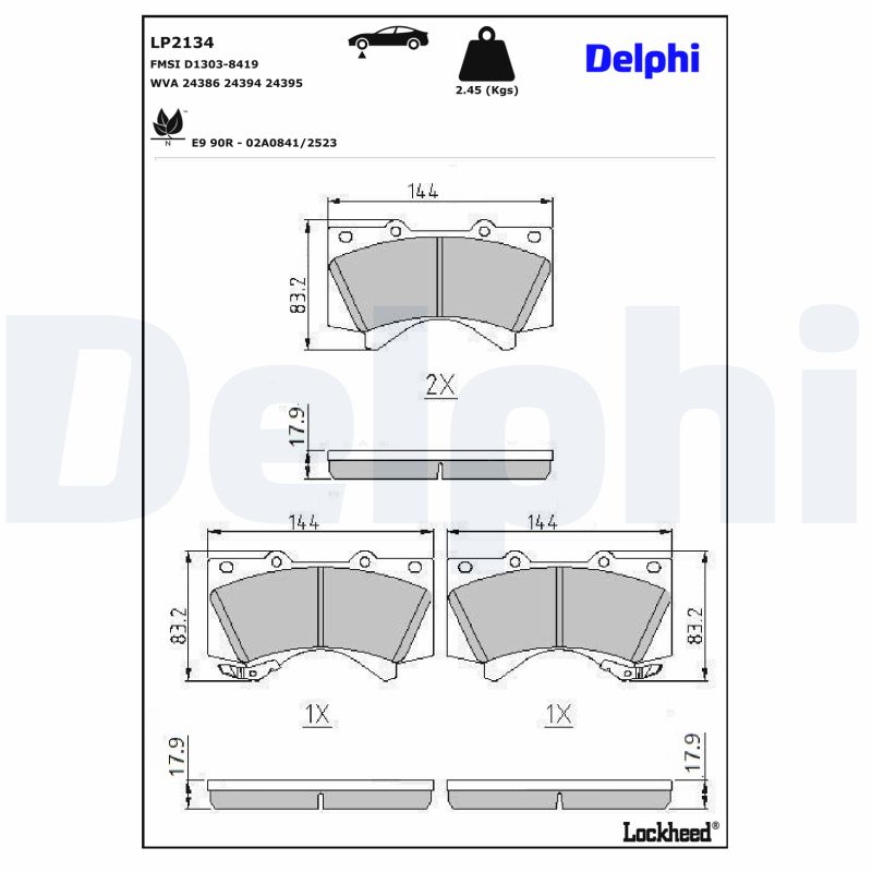 Delphi Diesel Remblokset LP2134