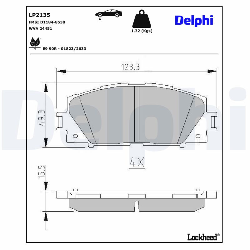 Delphi Diesel Remblokset LP2135