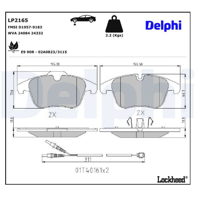 Delphi Diesel Remblokset LP2165