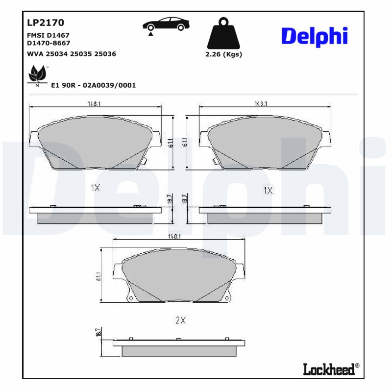 Remblokset Delphi Diesel LP2170