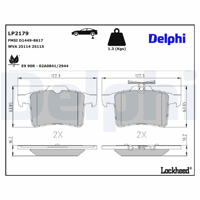 Delphi Diesel Remblokset LP2179