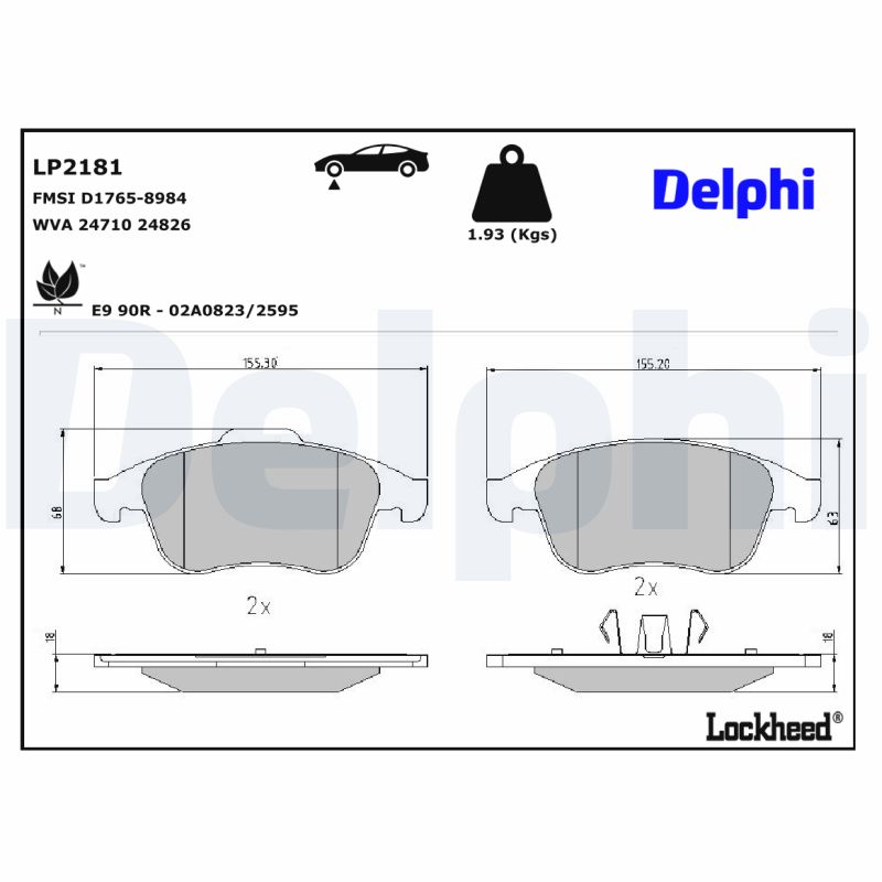 Delphi Diesel Remblokset LP2181