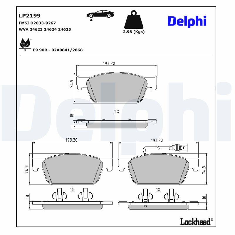 Delphi Diesel Remblokset LP2199