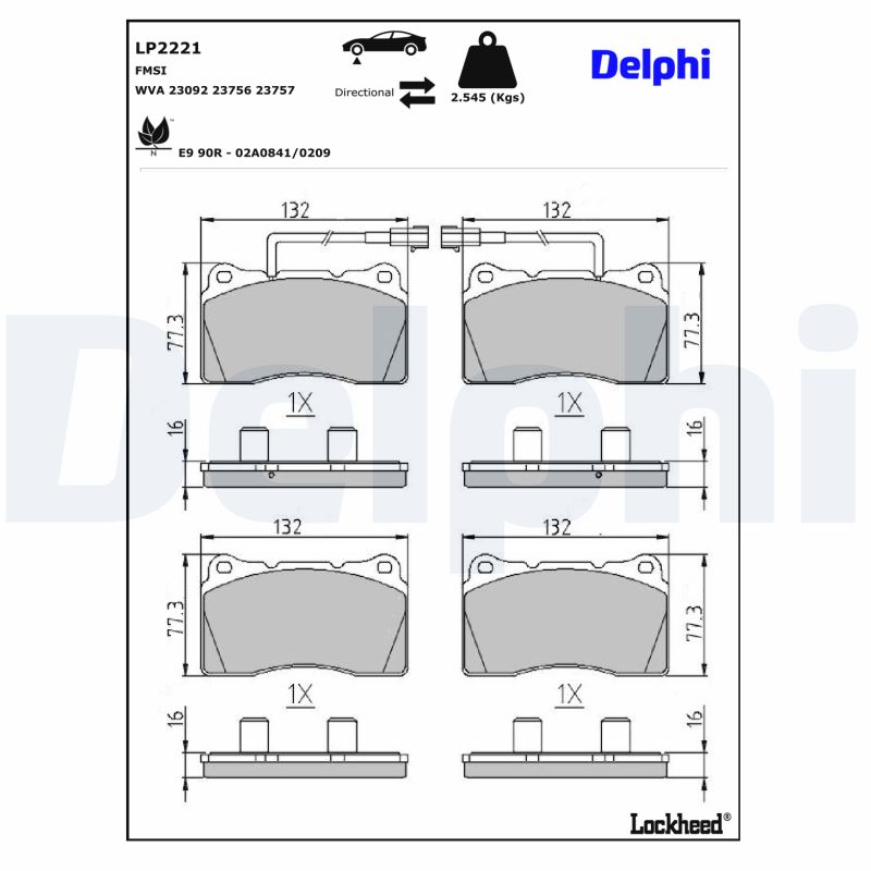 Delphi Diesel Remblokset LP2221