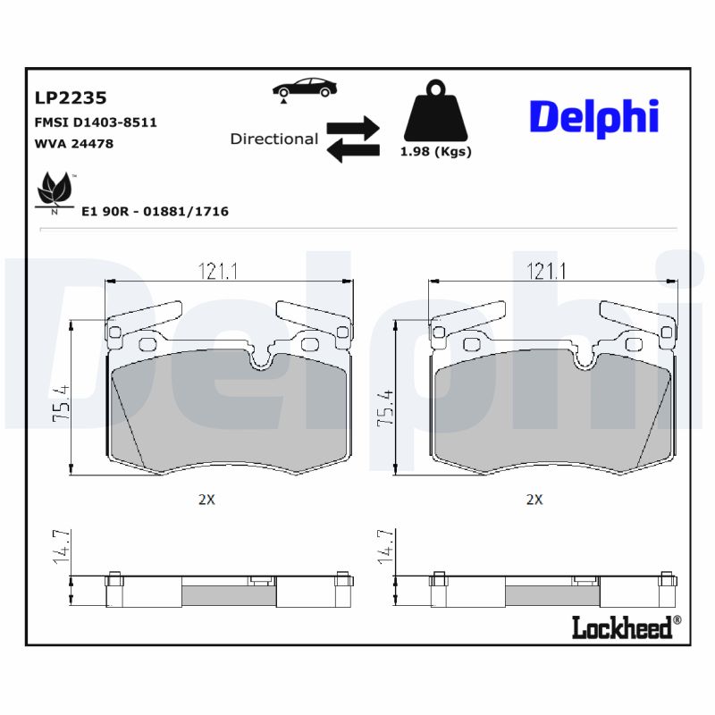 Remblokset Delphi Diesel LP2235