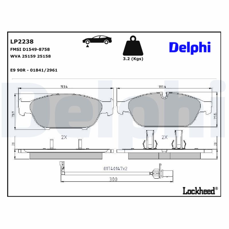 Remblokset Delphi Diesel LP2238