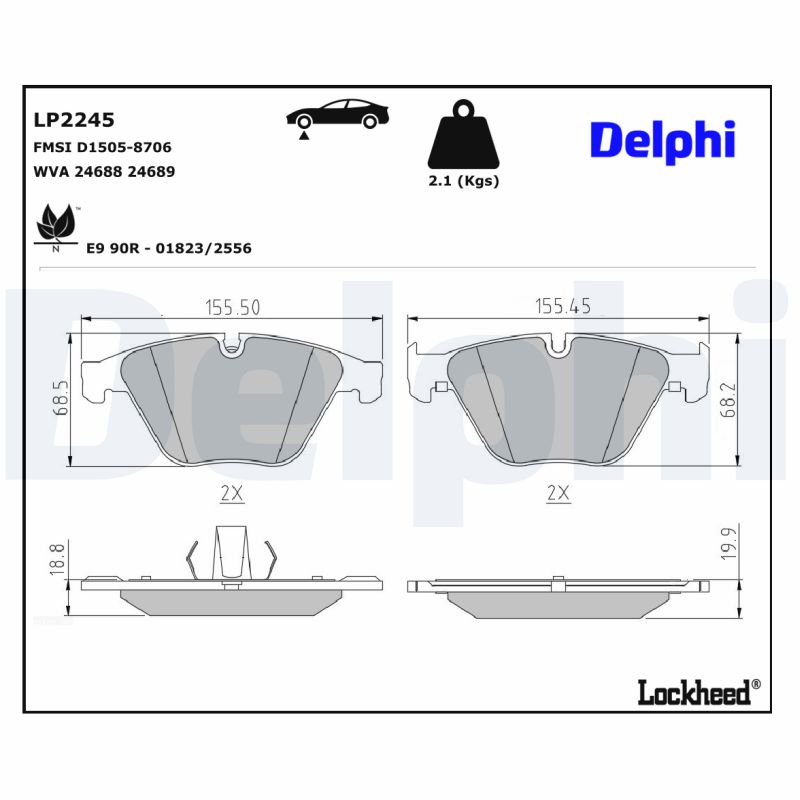 Delphi Diesel Remblokset LP2245