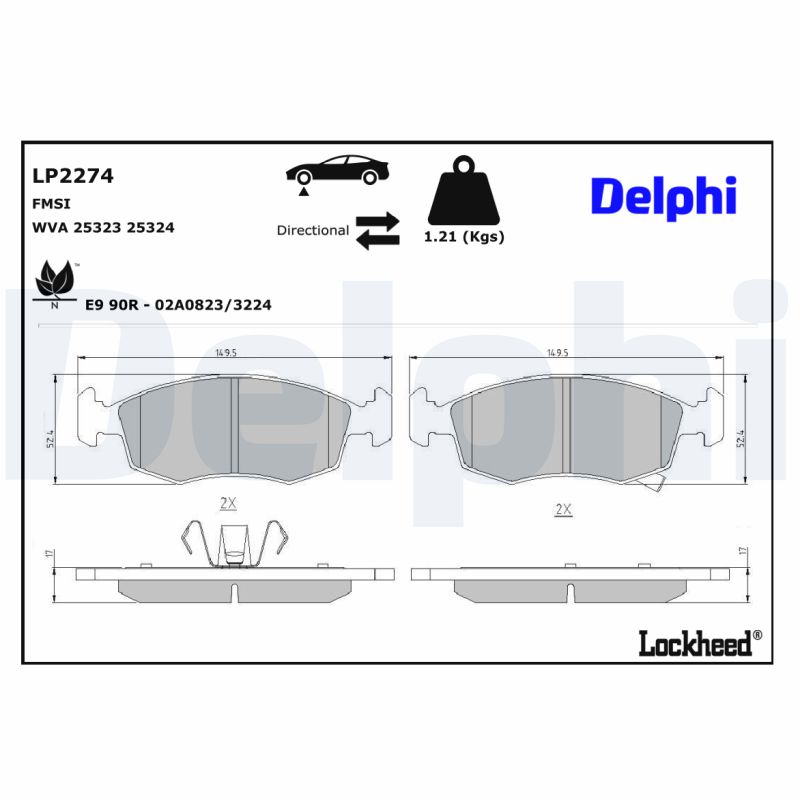 Delphi Diesel Remblokset LP2274