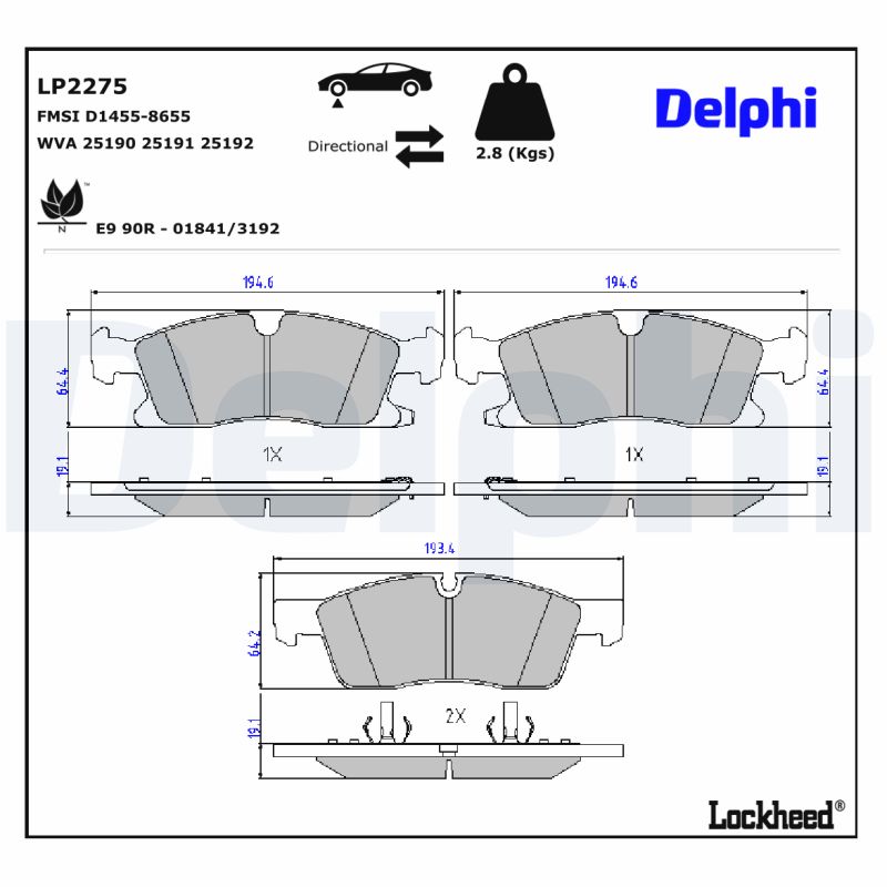 Remblokset Delphi Diesel LP2275