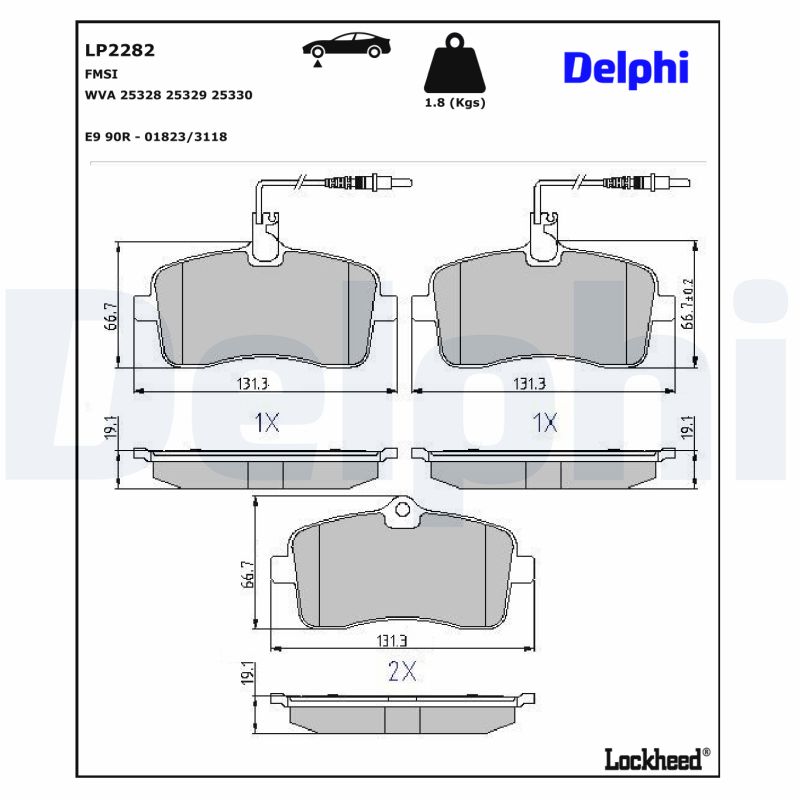 Remblokset Delphi Diesel LP2282