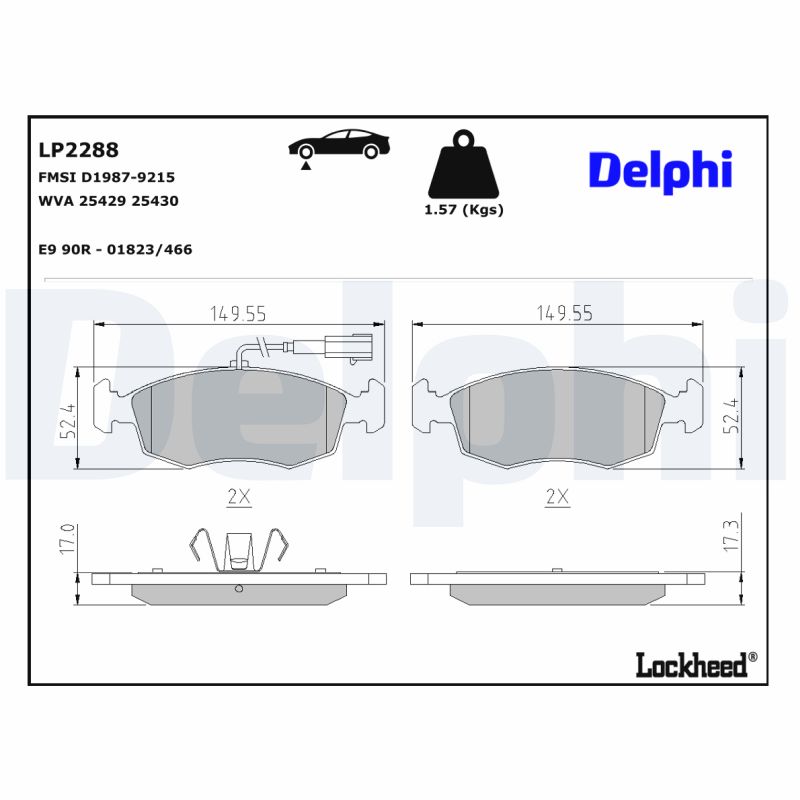 Delphi Diesel Remblokset LP2288