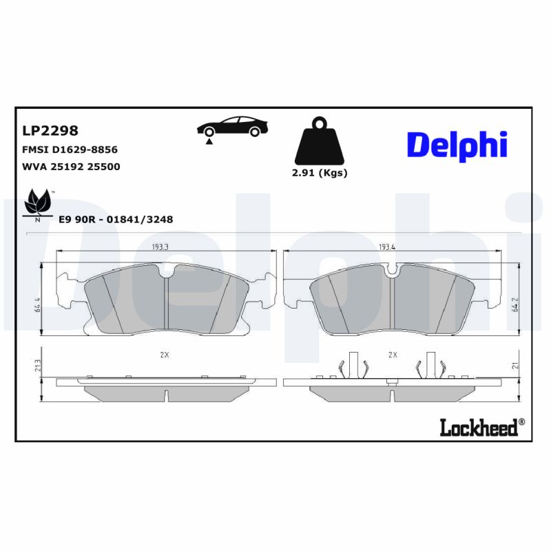 Delphi Diesel Remblokset LP2298