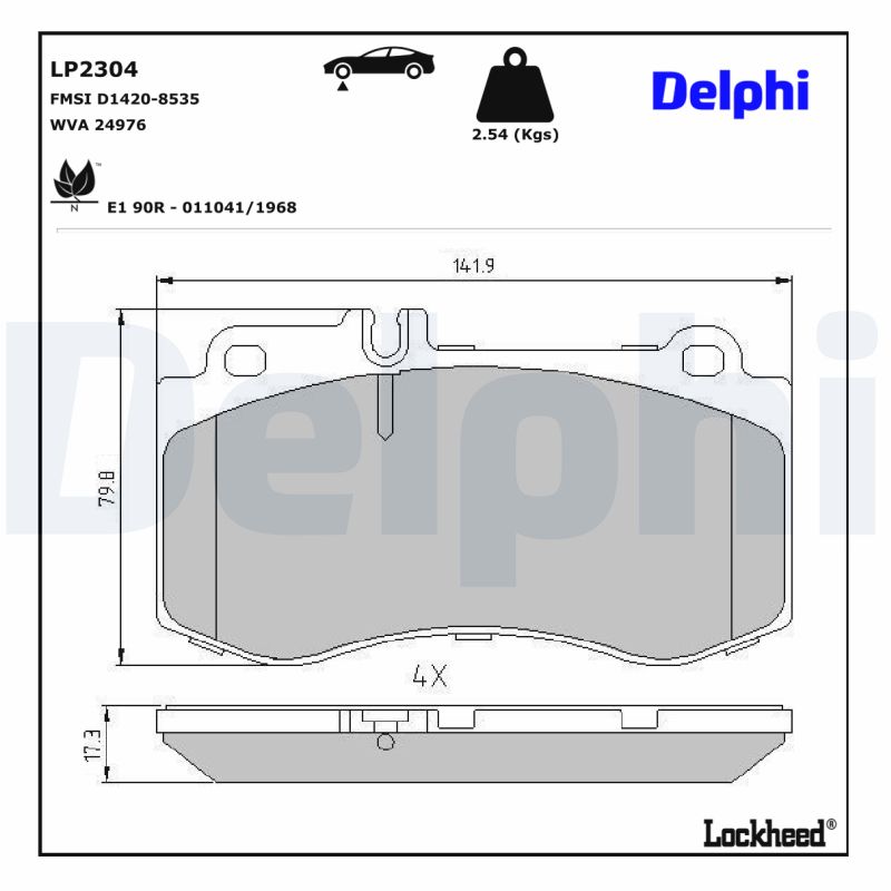Delphi Diesel Remblokset LP2304