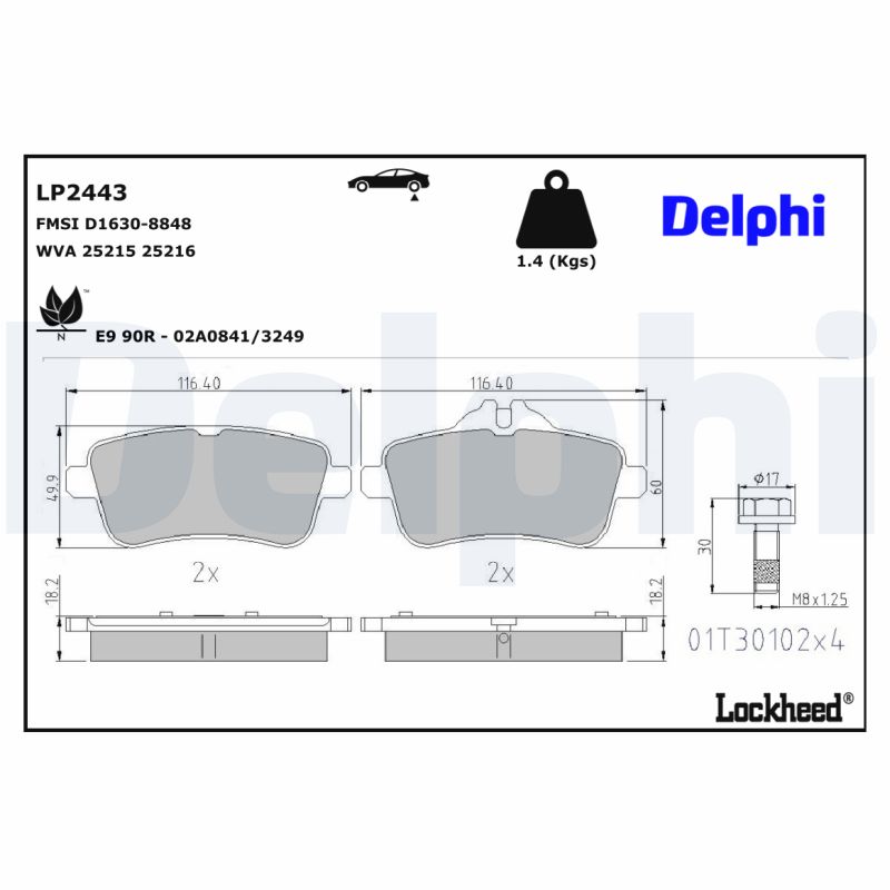 Delphi Diesel Remblokset LP2443