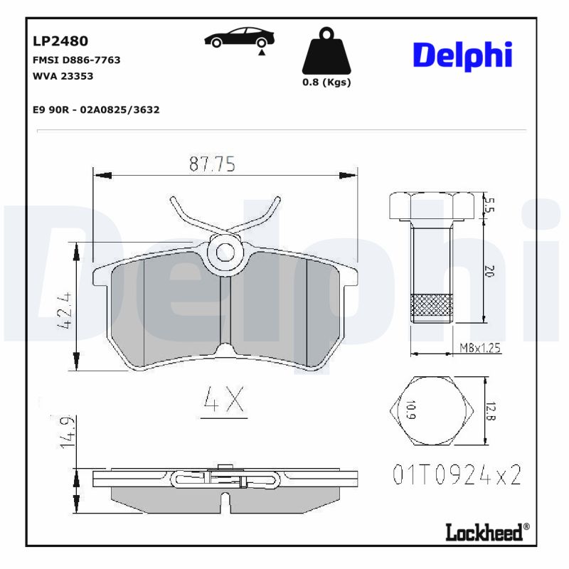 Delphi Diesel Remblokset LP2480