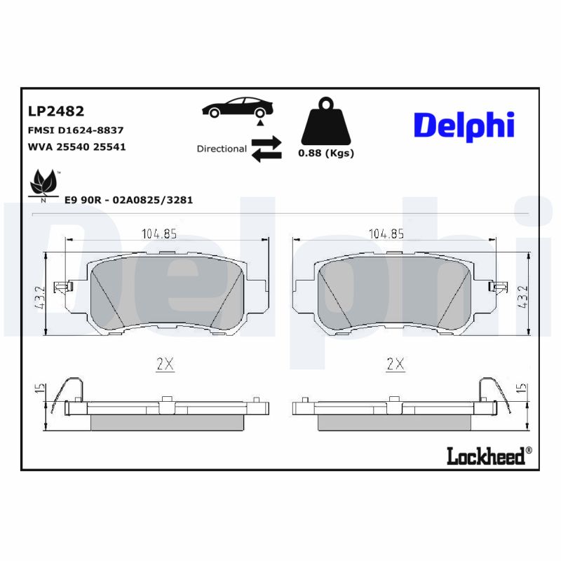 Delphi Diesel Remblokset LP2482