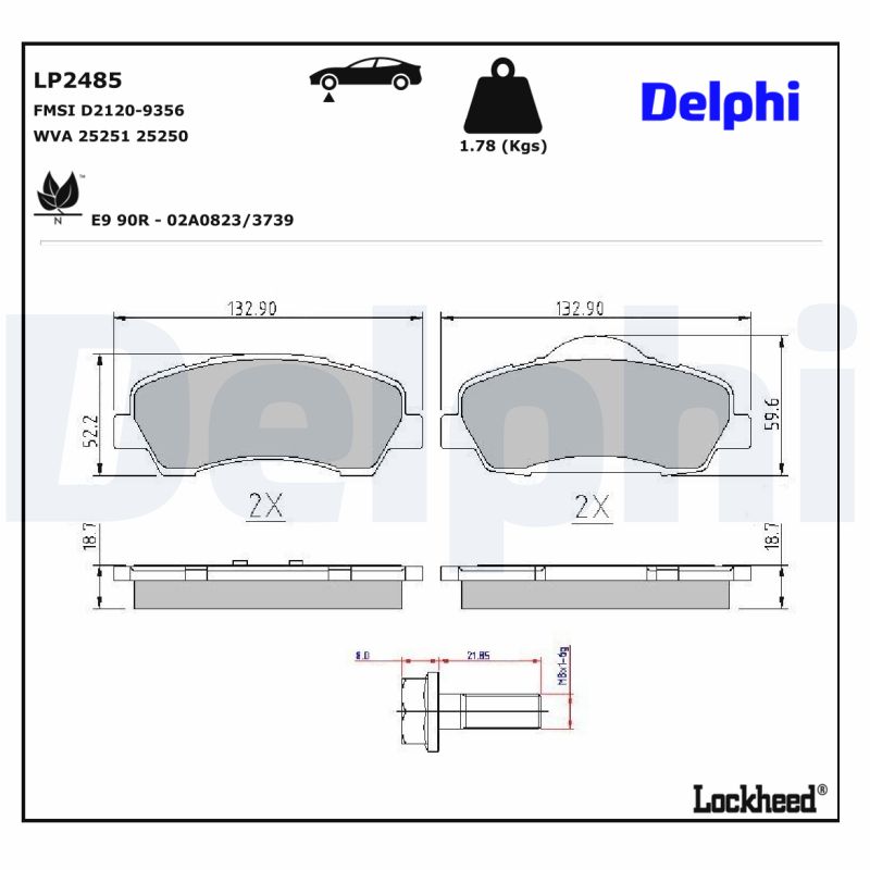 Delphi Diesel Remblokset LP2485