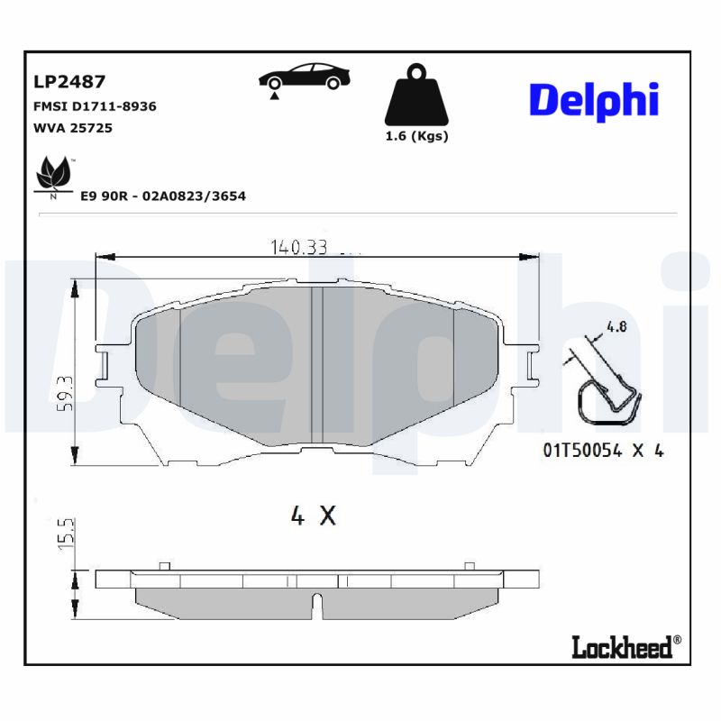 Delphi Diesel Remblokset LP2487