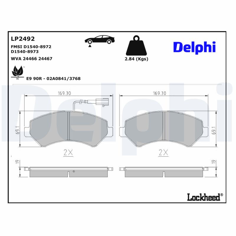 Delphi Diesel Remblokset LP2492