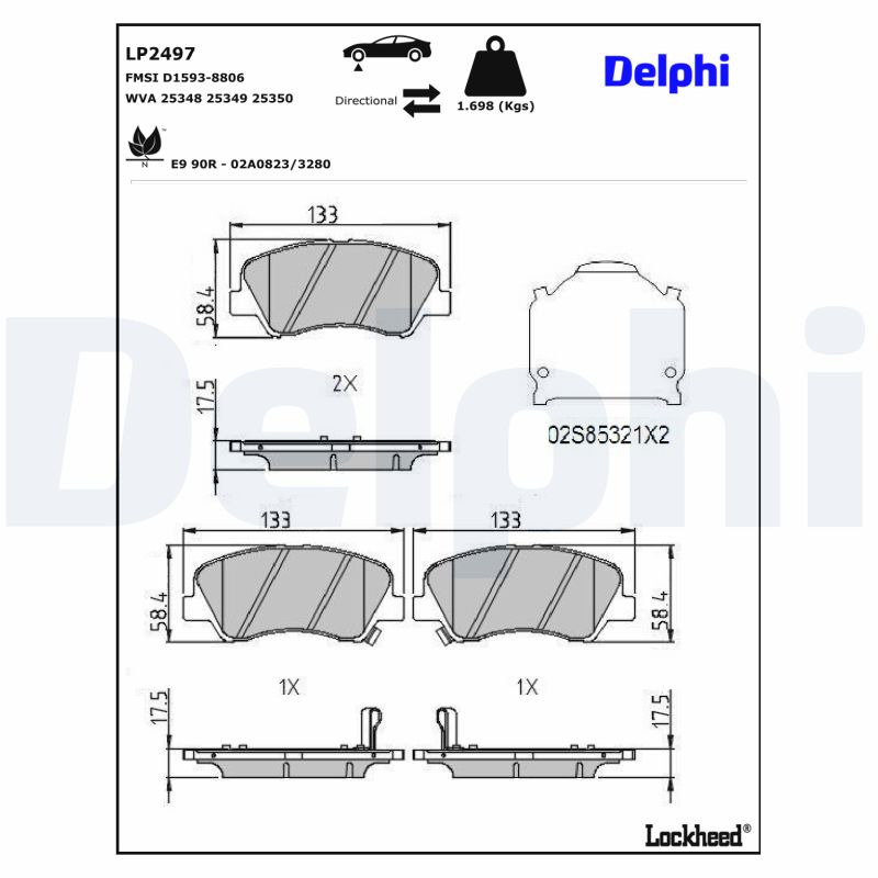 Delphi Diesel Remblokset LP2497