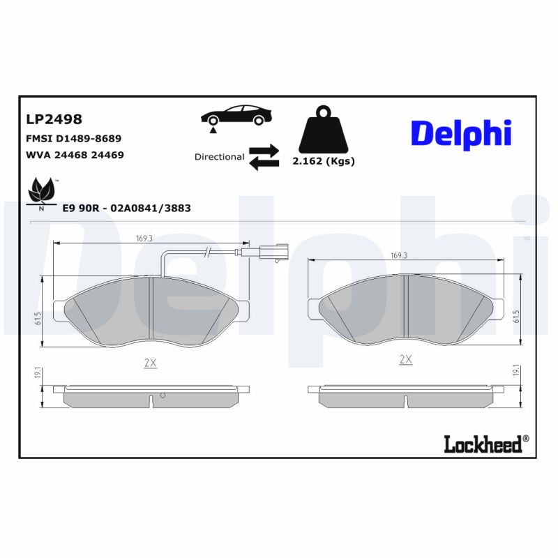 Remblokset Delphi Diesel LP2498