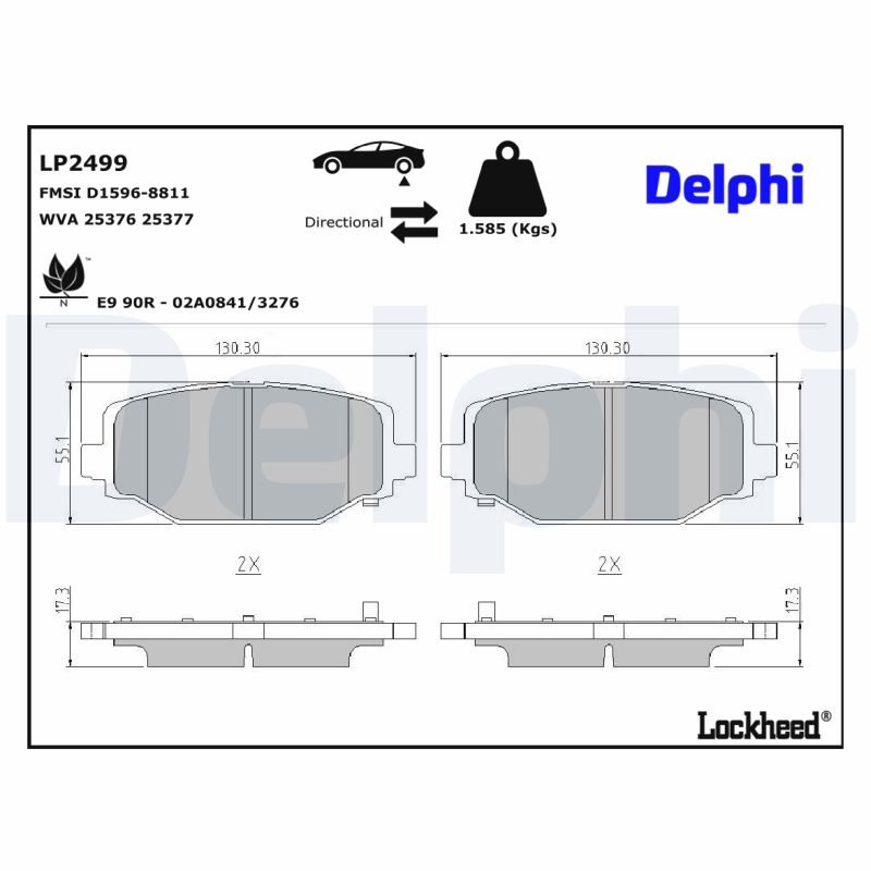 Delphi Diesel Remblokset LP2499