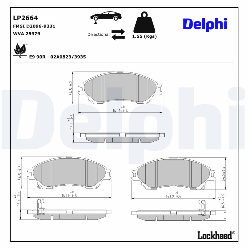 Delphi Diesel Remblokset LP2664