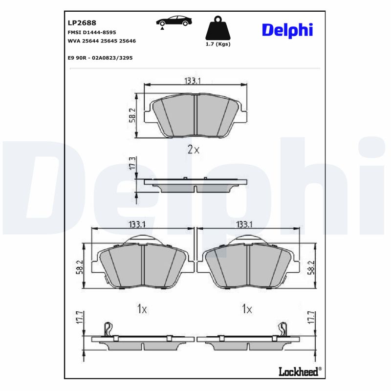 Delphi Diesel Remblokset LP2688