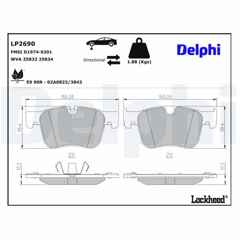 Delphi Diesel Remblokset LP2690