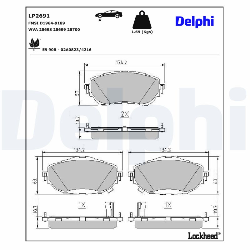 Delphi Diesel Remblokset LP2691