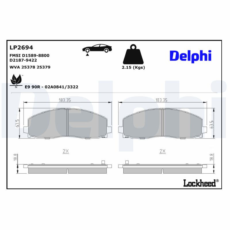 Delphi Diesel Remblokset LP2694