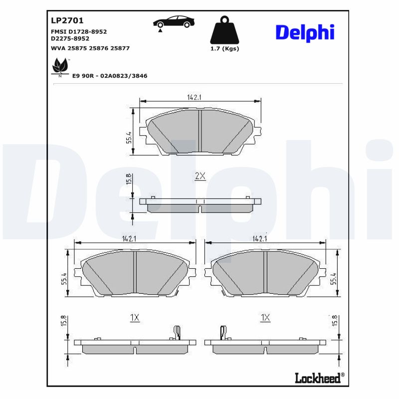 Delphi Diesel Remblokset LP2701