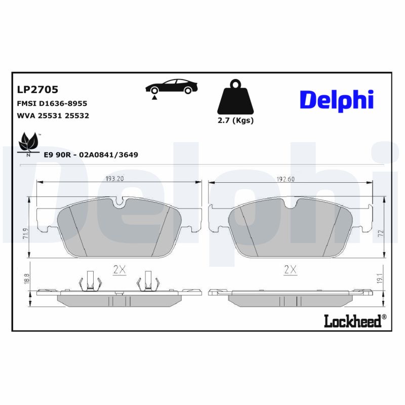 Delphi Diesel Remblokset LP2705