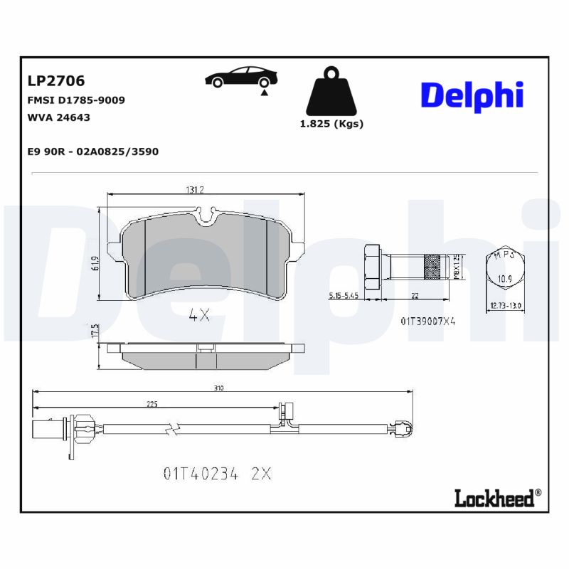 Delphi Diesel Remblokset LP2706