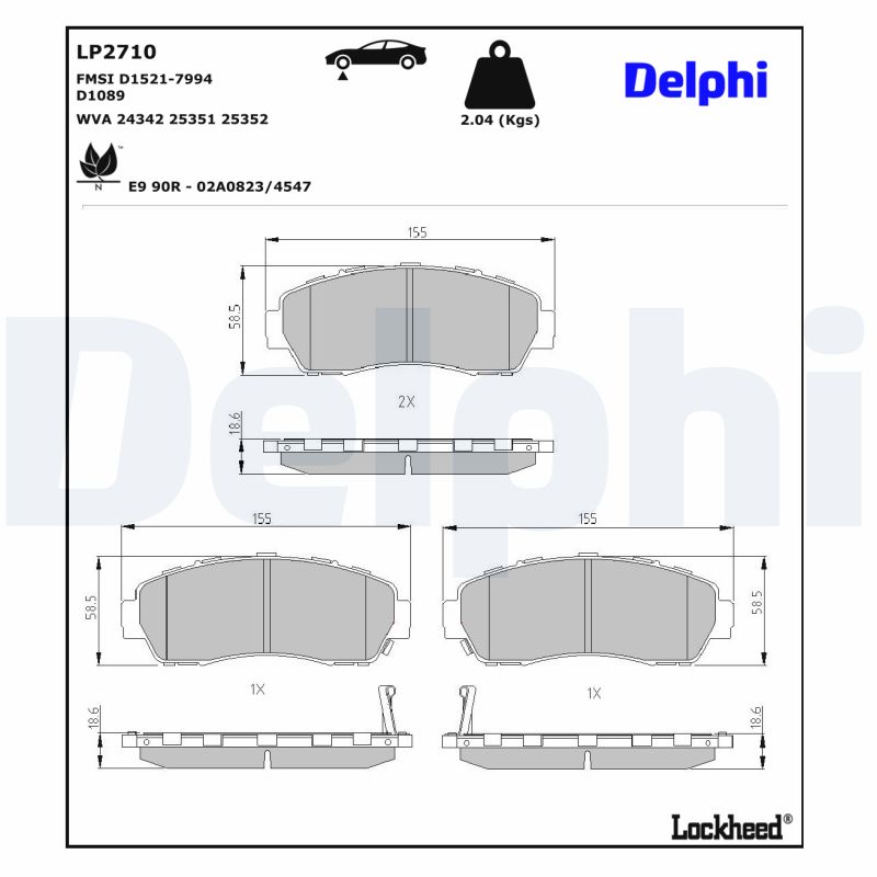 Delphi Diesel Remblokset LP2710