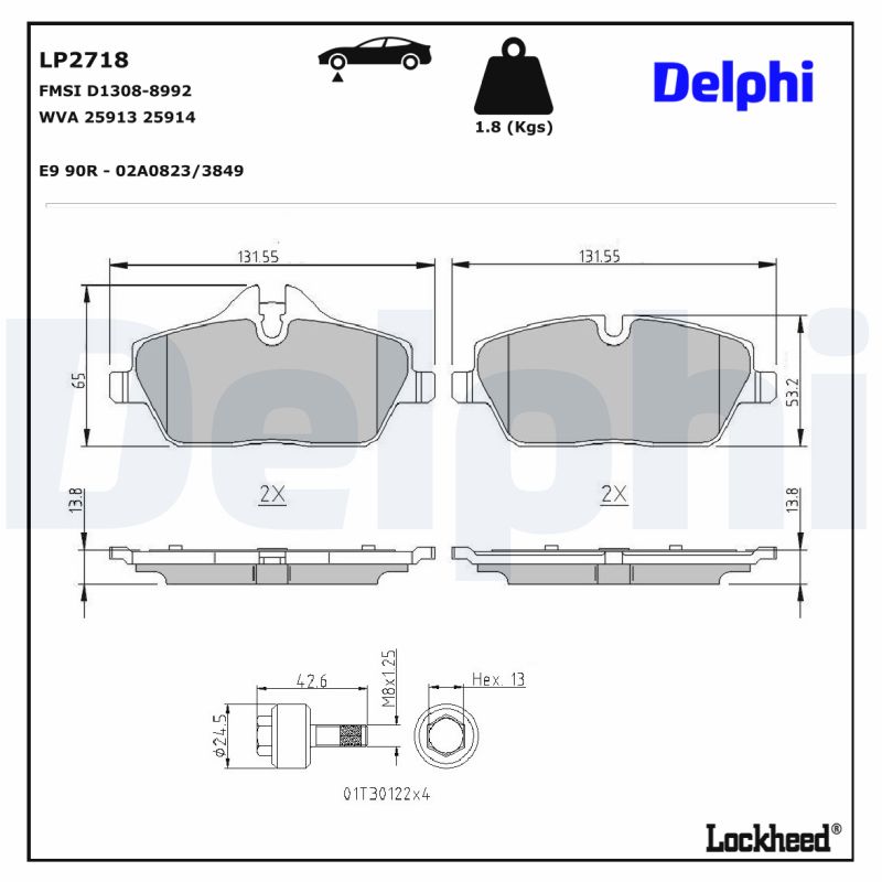 Remblokset Delphi Diesel LP2718