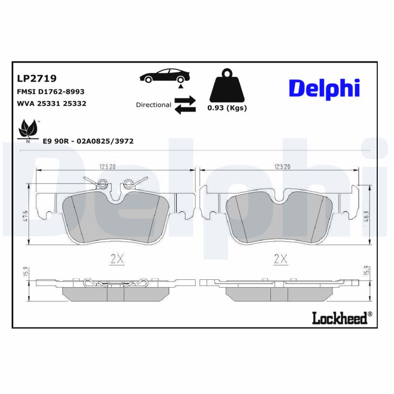 Delphi Diesel Remblokset LP2719