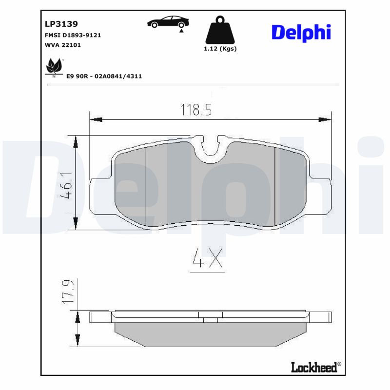 Delphi Diesel Remblokset LP3139