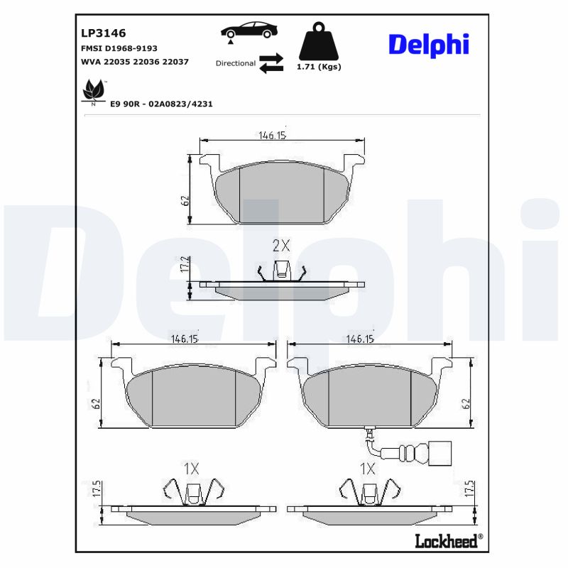 Delphi Diesel Remblokset LP3146