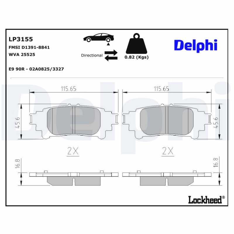 Remblokset Delphi Diesel LP3155