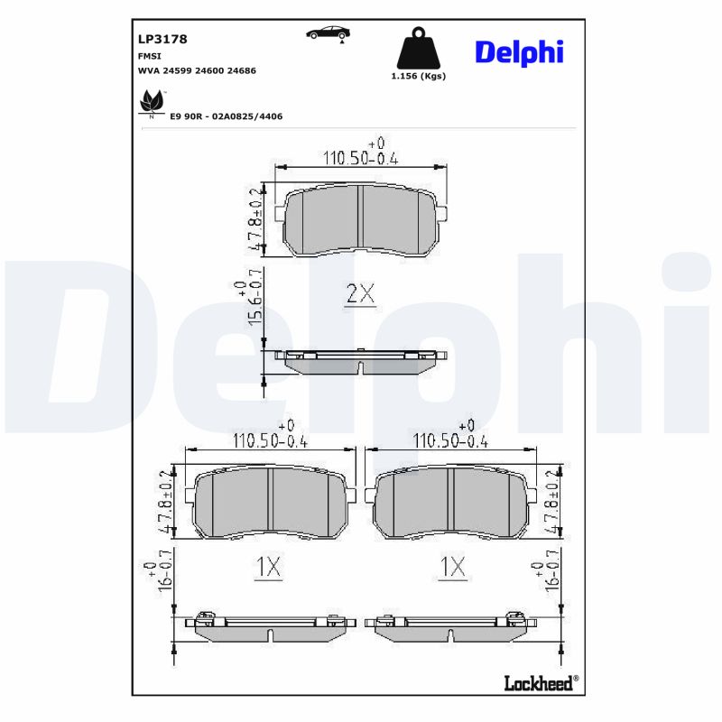Delphi Diesel Remblokset LP3178