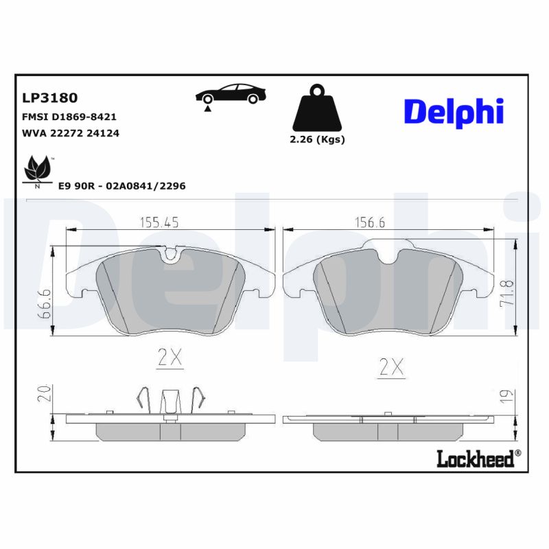 Delphi Diesel Remblokset LP3180