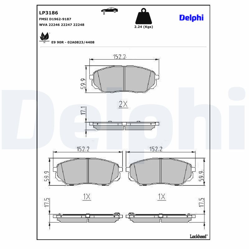 Delphi Diesel Remblokset LP3186