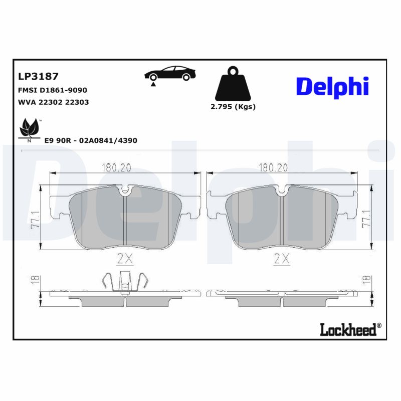Delphi Diesel Remblokset LP3187
