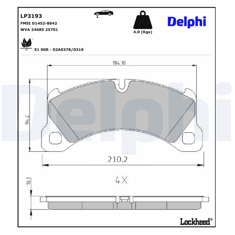 Delphi Diesel Remblokset LP3193
