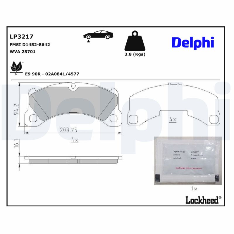 Delphi Diesel Remblokset LP3217